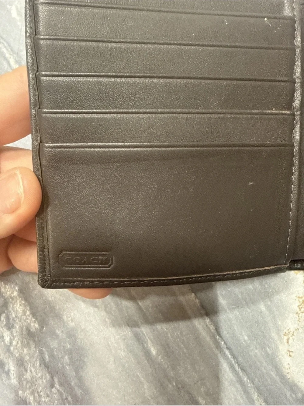 Coach Y2K Dark Brown Signature Canvas Soho Silver Tone Buckle Small Mini Wallet - Picture 10 of 14